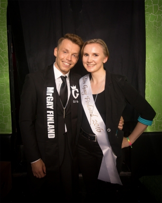 Mr. Gay Finland 2016 Marko Fali ja Miss Gay Finland 2016 Helmi-Maaria Jokinen (kuva: Karo Holmberg)