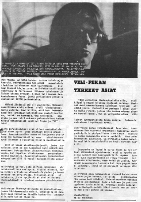 Alkuaikoina Seta-lehti esitteli tärkeimpiä aktivistejaan haastattelusarjassa. Tässä Veli-Pekka Hämäläinen Seta-lehdessä 2/1976