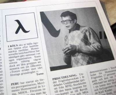Revolt-lehden lopetettua tilalle tuli Magasin Gay -lehti. Siinä oli vuoden 1984 alussa pikku-uutinen Michael Holmille myönnetystä kunniapalkinnosta.