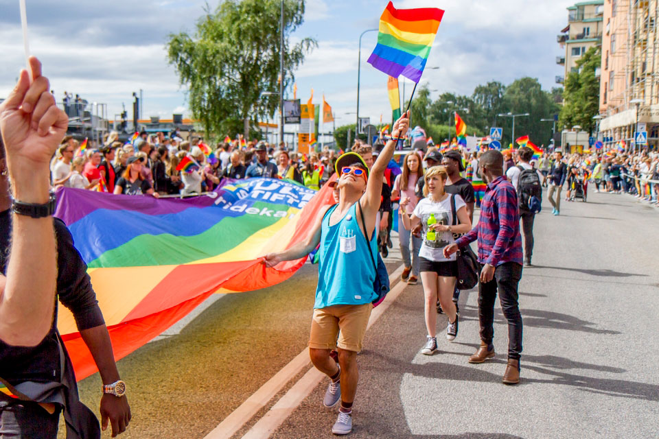 Pride-kulkue lauantaina 5. elokuuta Tukholmassa (kuva: Mikko Kivinen)