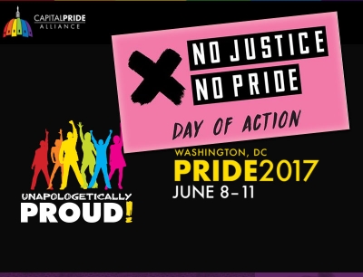 Capital Pride järjestetiin Washington DC:ssä. Hlbti-vähemmistön sisäistä syrjintää vastustavat protestoivat.