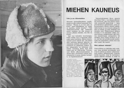 Jo vuonna 1975 Veli Hyvärinen kirjoitti 96-lehteen miehen kauneudesta. Näytteenä kolme aukeamaa, klikkaamalla sivut suurenevat lukukelpoisiksi.