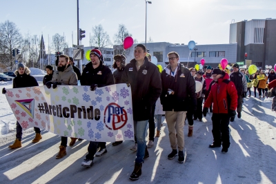 Perungan Pojat / Team Lakkapää mukana kulkueessa (kuva: Mikko Kivinen)