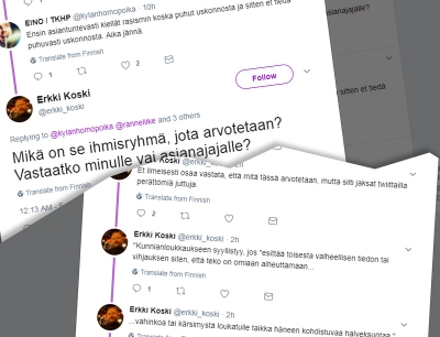 Twitterissä käydään väittelyä.