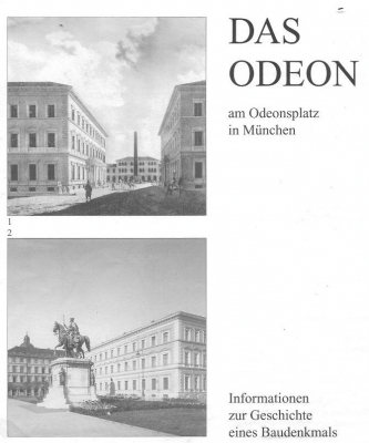 Odeon-aukion varrella on mm. konserttisaleja ja kuuluisat leijonat, joiden äärellä Hitler poseerasi ennen valtaantuloaan. Konsertti- ja tanssiaissali, joka rakennettiin 1820-luvulla, oli Münchenin kulttuurielämän tärkeä tapahtumapaikka. Sali tuhoutui pommituksissa huhtikuussa 1944. Kun talo rakennettiin uudelleen 1952, se muutettiin Baijerin sisäministeriön taloksi ja konserttisali katosi. Menneellä viikolla järjestettiin opastettu kiertokävely homoliikkeen alkupaikoille. Kuva on paperiesitteen etusivusta.